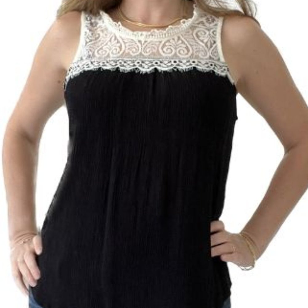 black lace tank top
